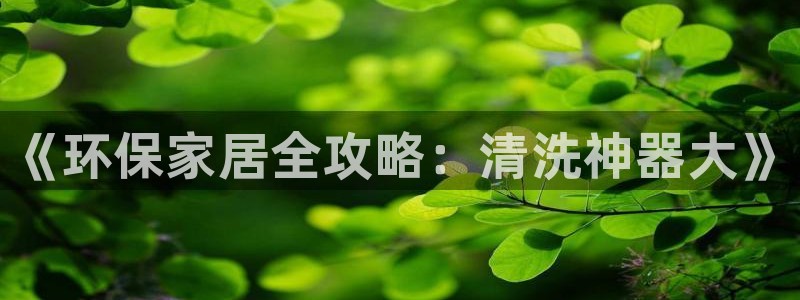 杏耀主管qq：《环保家居全攻略：清洗神器大》